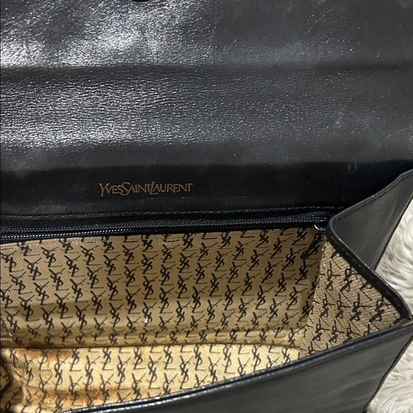 Yves Saint Laurent Textured Black Laptop Bag - Picture 3 of 3
